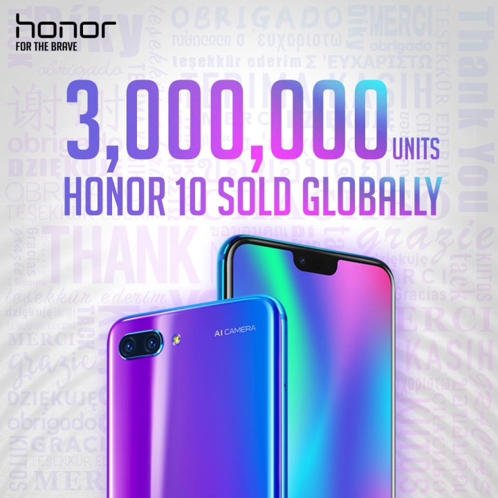 Honor 10 už má na kontě 3 miliony prodaných kusů 