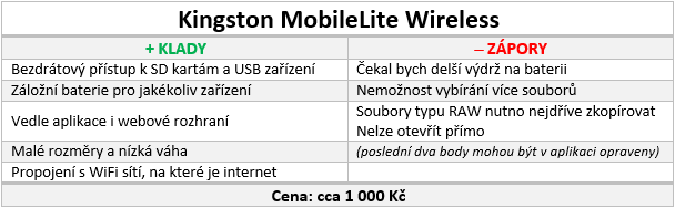 Kingston MobileLite Wireless: 3v1 pro váš telefon