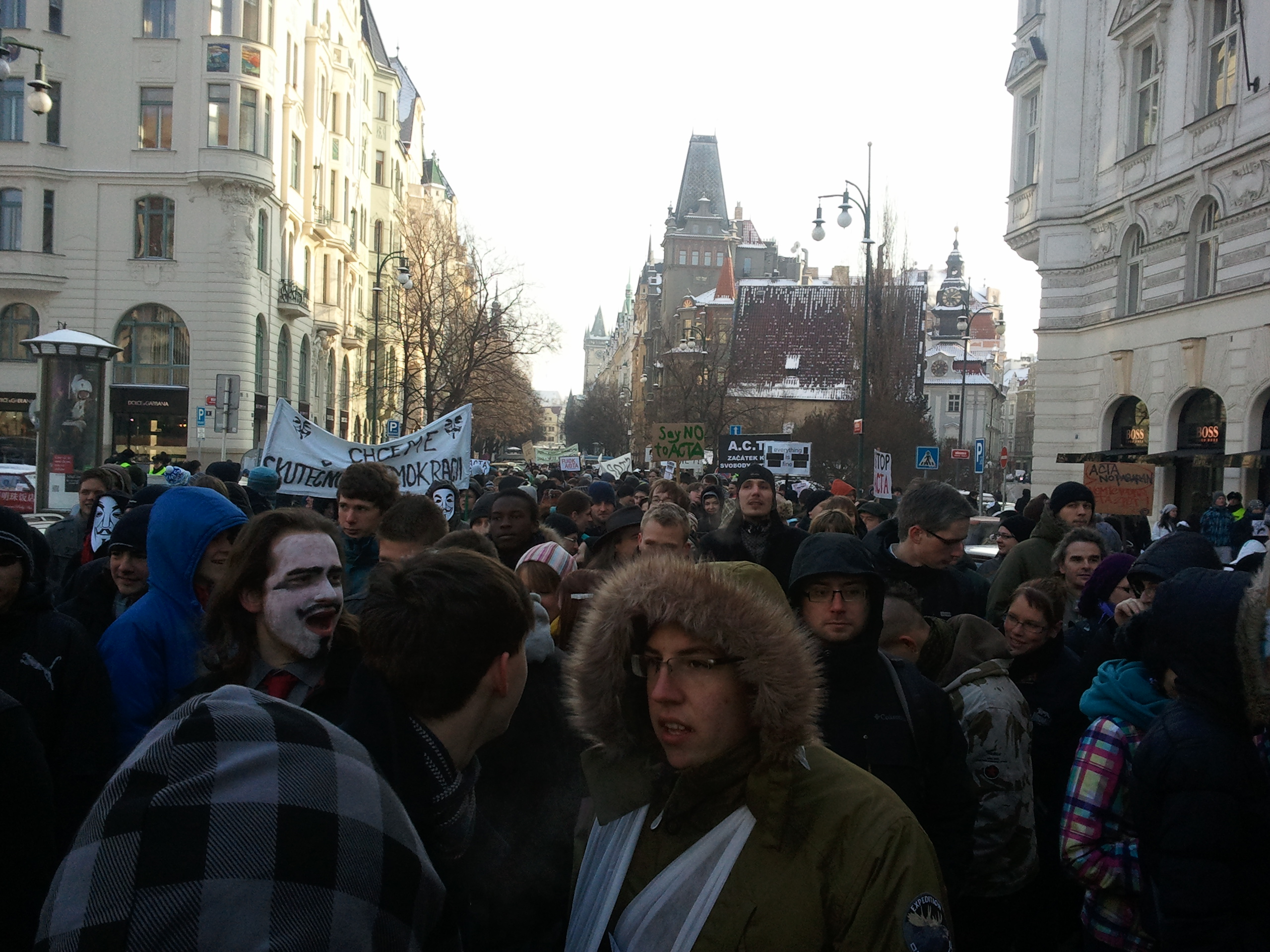 Česko protestovalo proti dohodě ACTA, fotografie z demonstrací