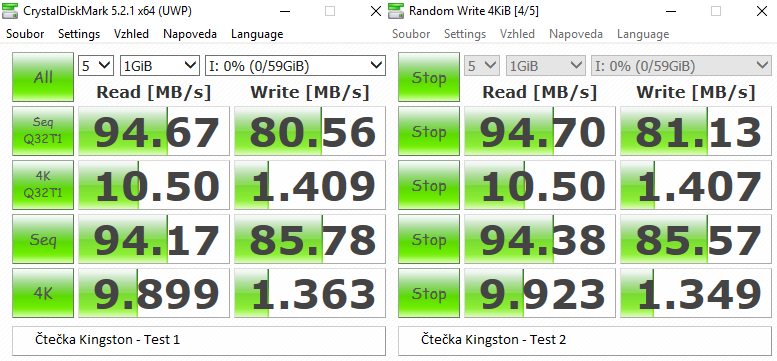 Test 64GB karet SD: 4× SDXC a 10× MicroSDXC 