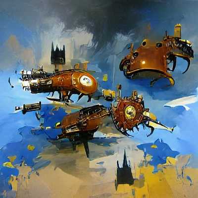 Starryai - Battle of steampunk spaceships