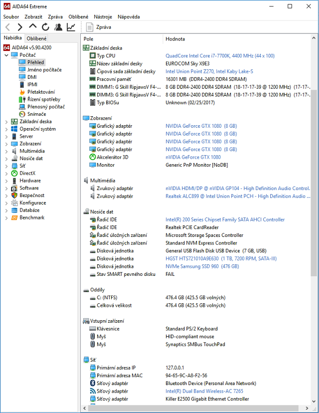 Notebook Eurocom Sky X9E3: na hry s i7-7700K a GTX 1080