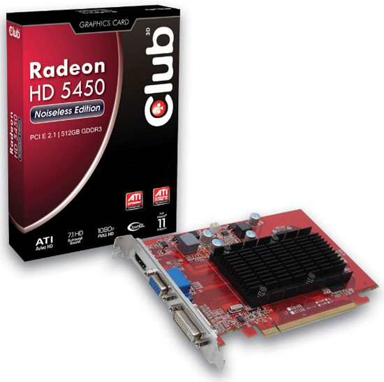Club 3D uvádí Radeon HD 5450 z edice Noiseless