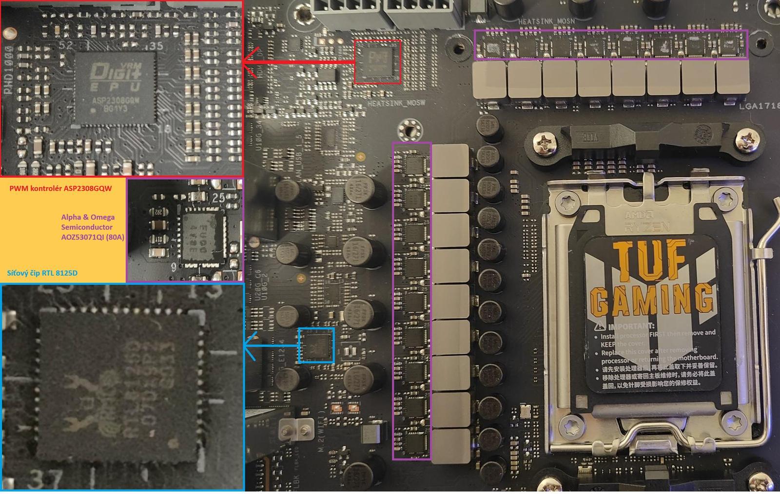 Recenze mainstreamové základní desky Asus TUF Gaming B850 Plus WIFI