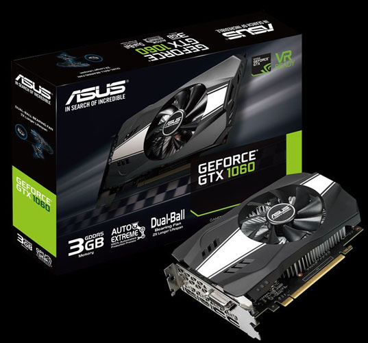 Asus představil kompaktní grafickou kartu GeForce GTX 1060 3 GB Phoenix