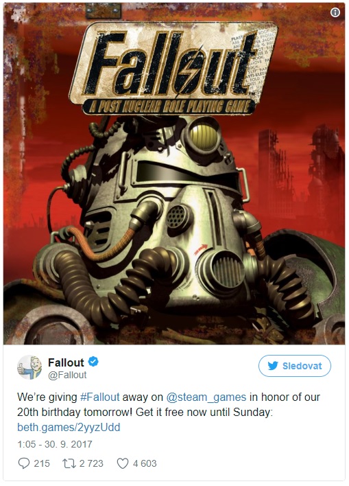 Stahujte zdarma první díl RPG série Fallout 