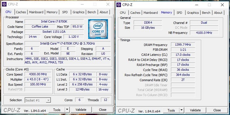 Test Intel Core i7-6700K, i7-8700K a AMD Ryzen 7 1700X