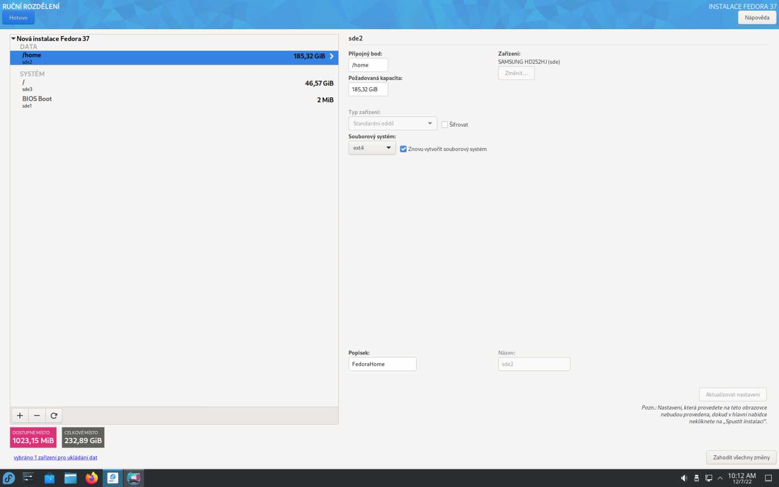 Fedora  37 KDE spin