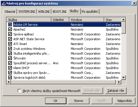 Pokročilá optimalizace Windows XP - první část