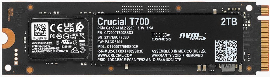 Crucial T700 2 TB: První NVMe SSD pro PCIe 5.0 v testu