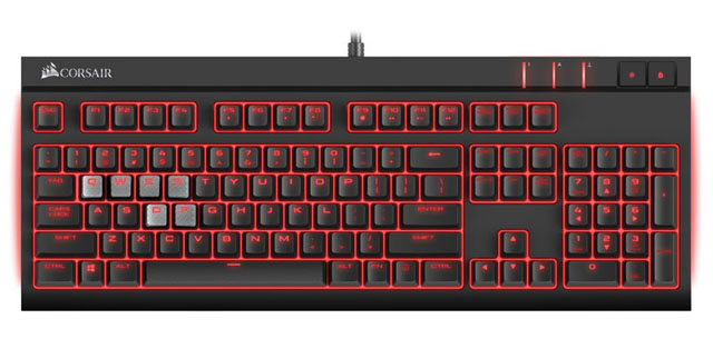 Corsair STRAFE: herní klávesnice s jednoduchým designem a mechanickými spínači Cherry MX Red