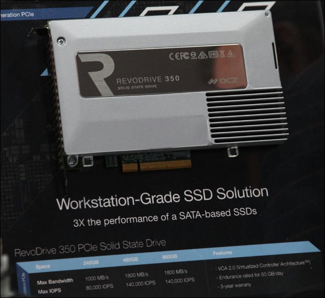 [Computex 2014] OCZ demonstrovalo zapojení dvou RevoDrive 350 SSD do soft RAID, výsledkem byla rychlost přenosu dat 3,7 GB/s