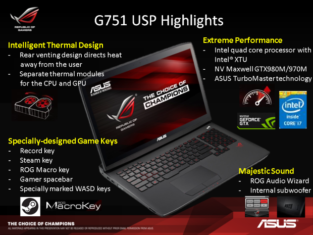 Notebook Asus G751JY: extrémní hráč s GTX 980M