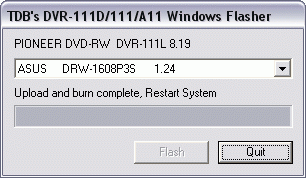 Asus DRW-1608P3S na Pioneer DVR-111L - LabelFlash zadarmo!
