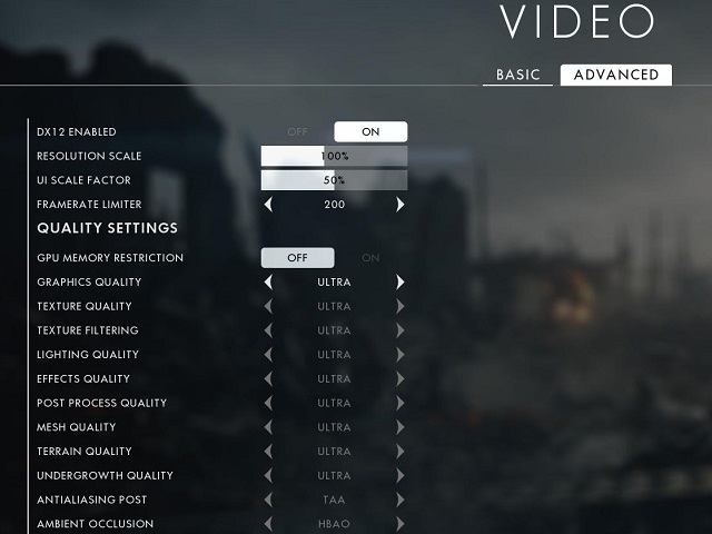  Battlefield 1 nastavení detailů 