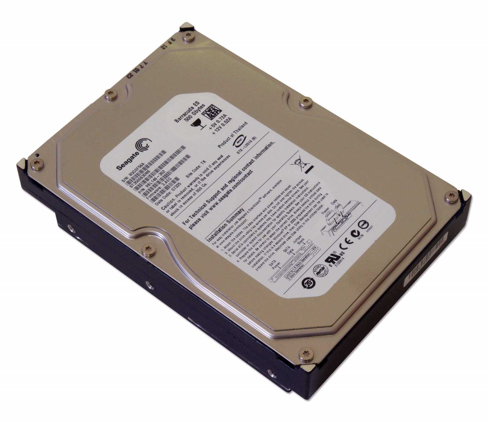 Seagate Barracuda ES ST3500630NS (pro zvětšení klikněte)