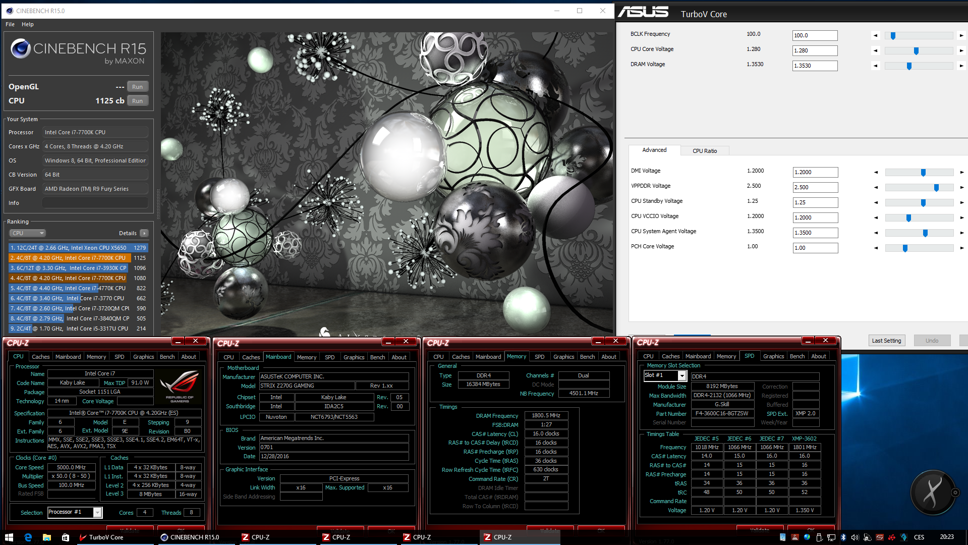 Asus Strix Z270G Gaming: i7-7700K na 5300 MHz