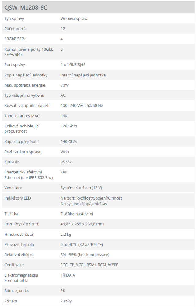 QNAP QSW-M1208-8C - Brožůra