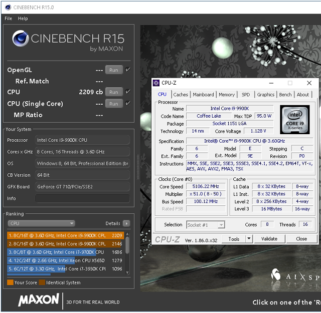 Intel Core i9–9900K a MSI MEG Z390 ACE v testu