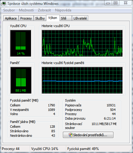 Vistalizace 7: paměť v systému Windows Vista