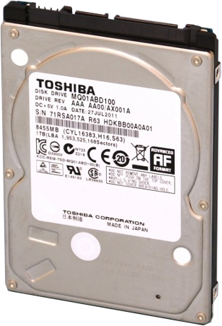 Toshiba se pochlubila 1TB diskem pro notebooky