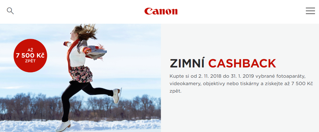 Canon spouští cashback na vybrané produkty