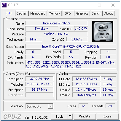 Intel Core i9-7920X: Dvanáct jader Skylake-X v testu