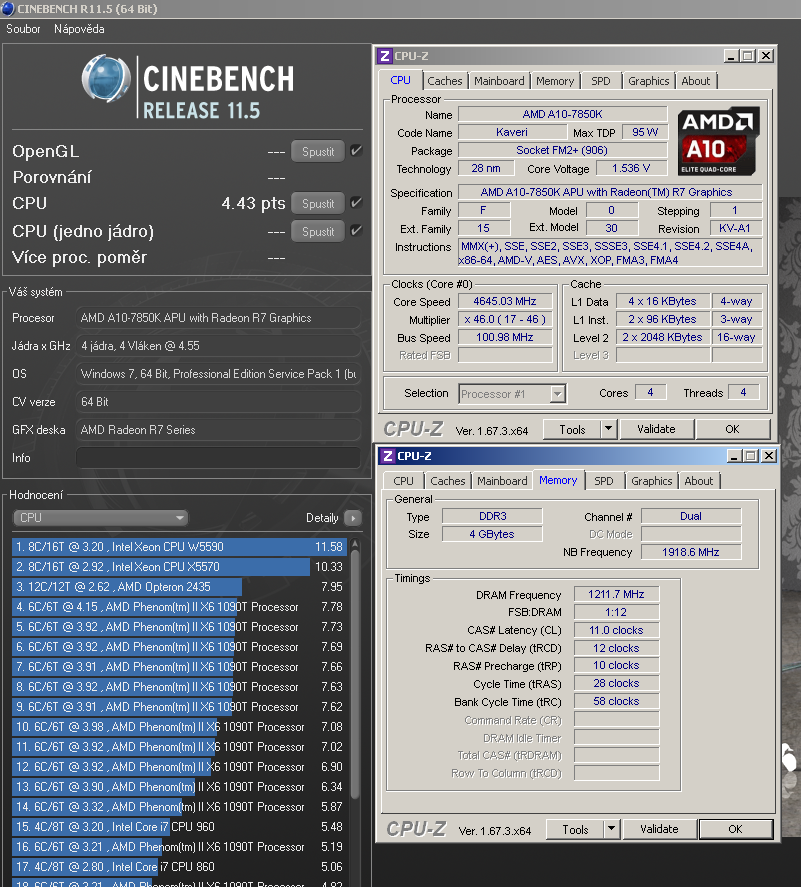 AMD A10-7850K: podrobný test CPU i GPU a přetaktování