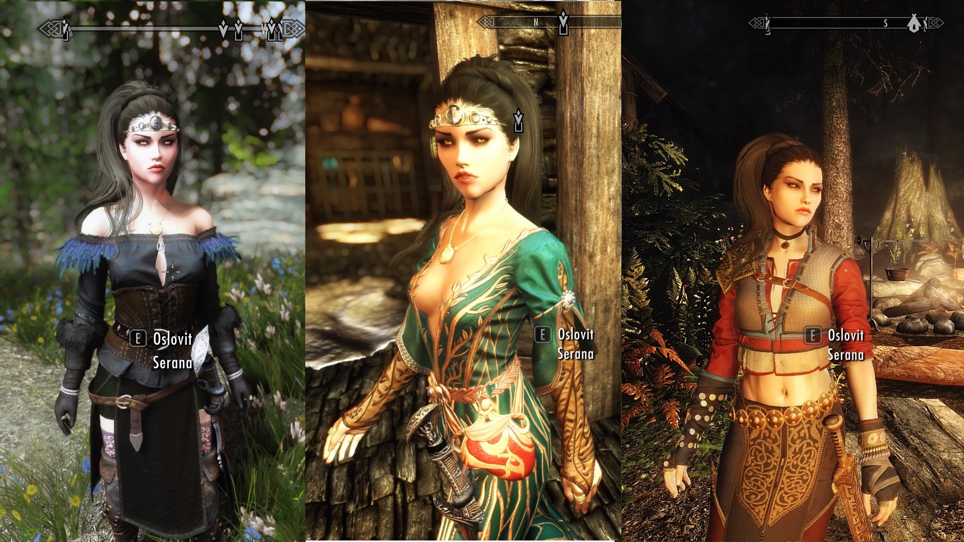 Serana ve slušivých šatech. Yennefer, Triss a Ciri se po nich ale možná budou shánět.