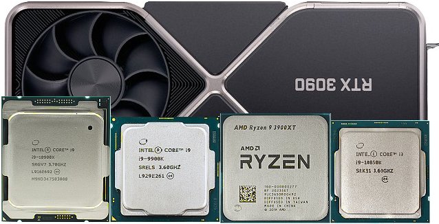 GeForce RTX 3090 a CPU: Čtyři procesory v testu