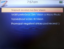 Creative Zen Vision - telenovely na cestách