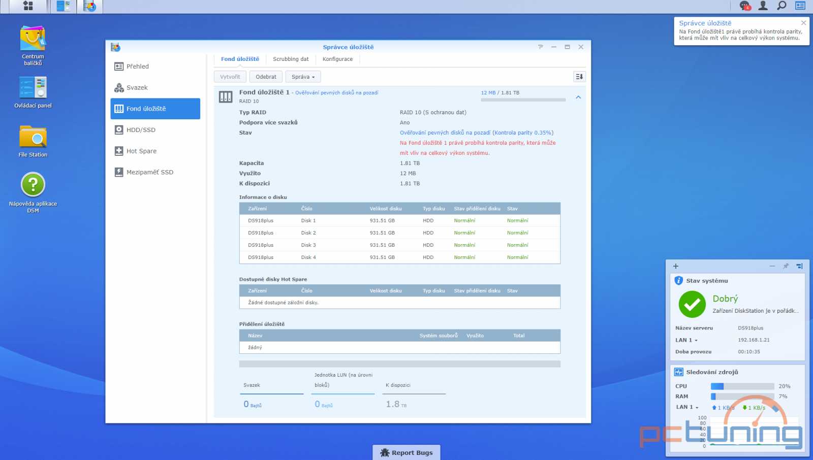 Synology DS918+: čtyřdiskový NAS domů i pro firmy