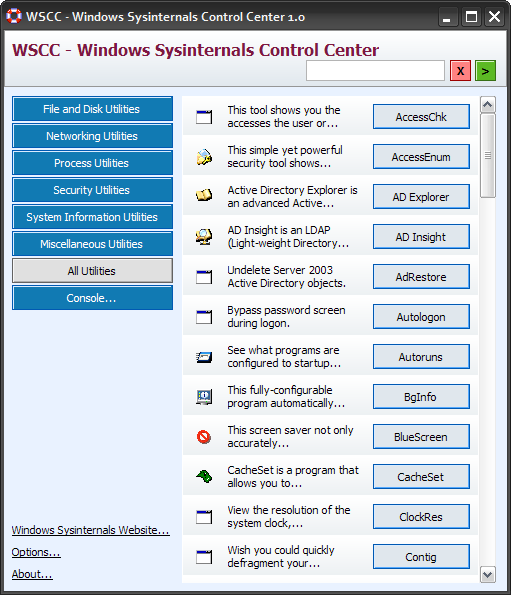 sysinternals suite security task context