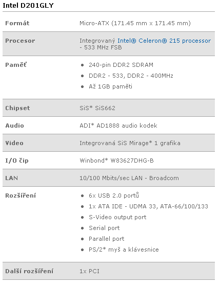 Minipočítač za 5000Kč - Micro-ATX řešení od Intelu