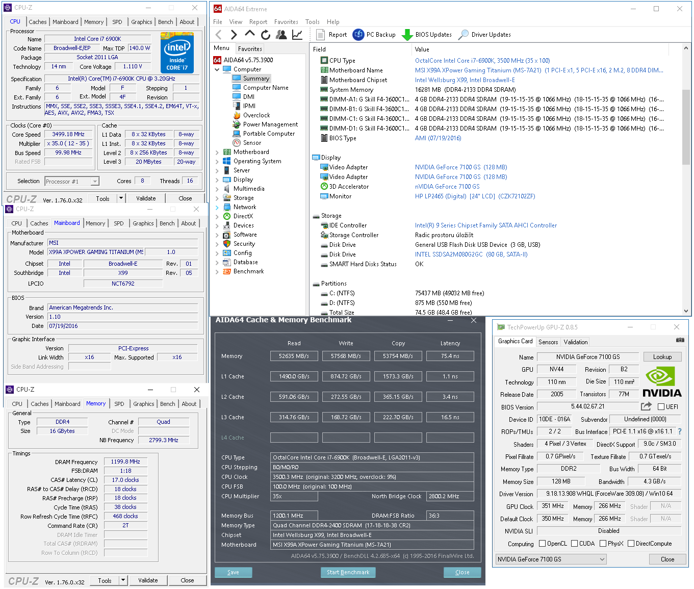  Základní deska MSI X99A XPower Gaming Titanium + Core i7-6900K