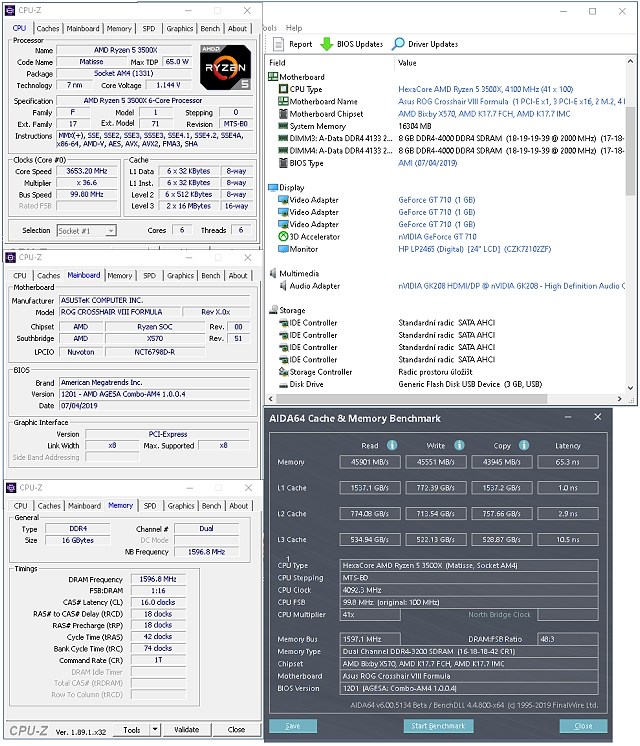  Základní deska Asus Crosshair VIII Formula + Ryzen 5 3500X