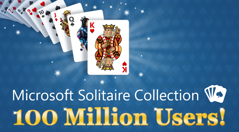 Solitaire z Windows 8 a Windows 10 překročil mezník 100 milionů unikátních hráčů!