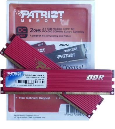 Patriot DDR500 + shrnutí vlastností testovaných 1GB modulů