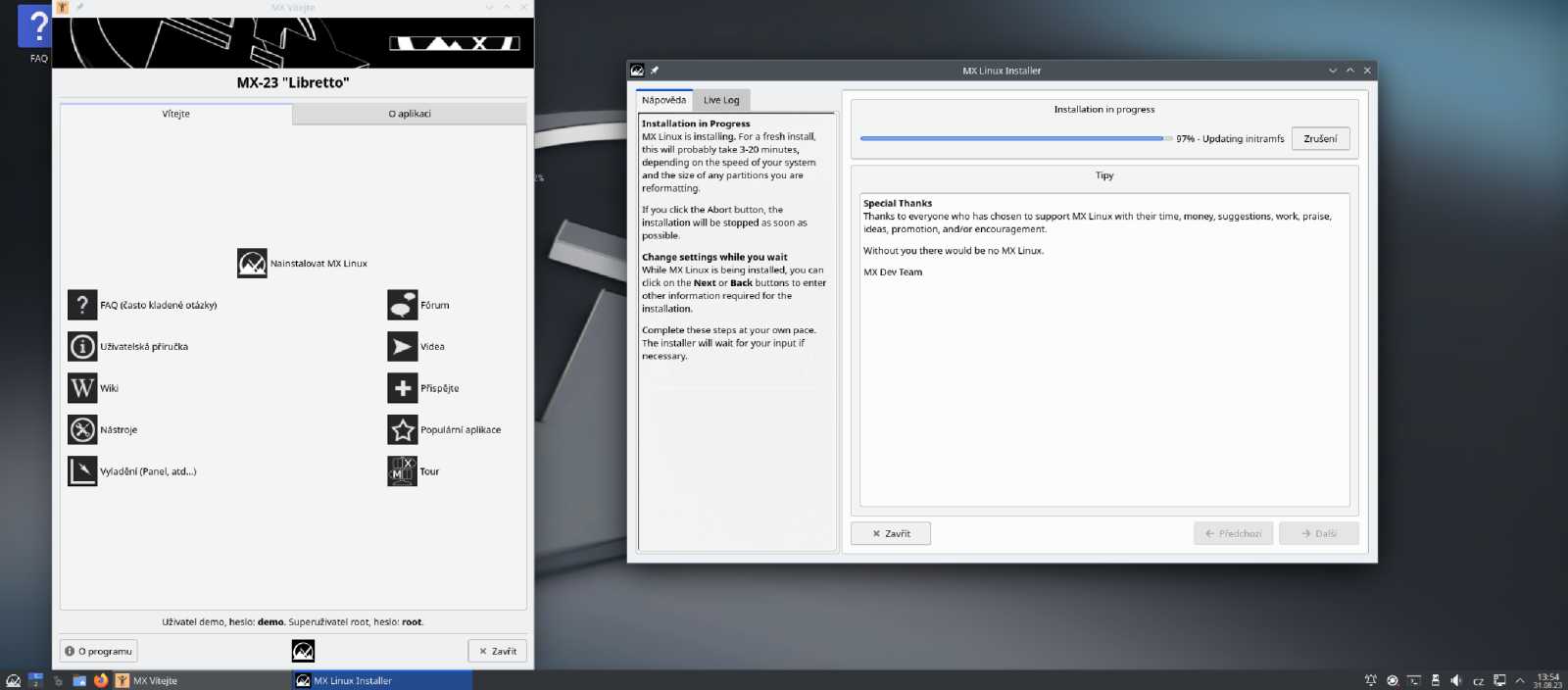 MX Linux verze 23: instalace, krátké přestavení, upgrade