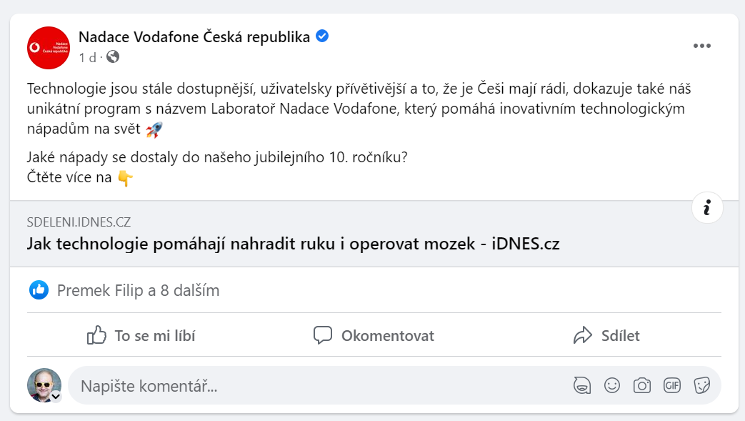 eště včera tam byl náhledový obrázek, nově na Facebooku už jen takto.