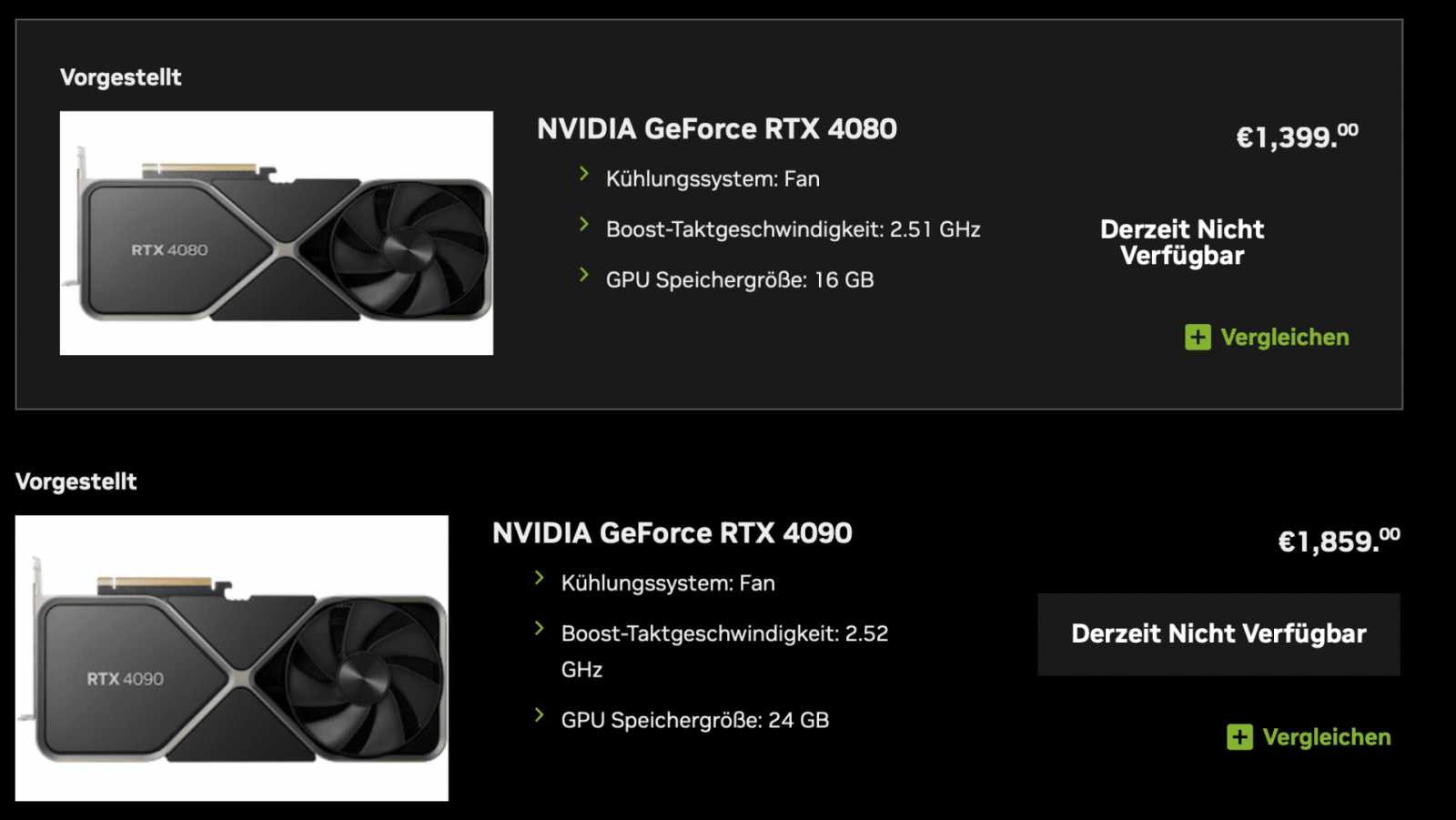 Nvidia snižuje v Evropě cenu nových Founders edic grafik