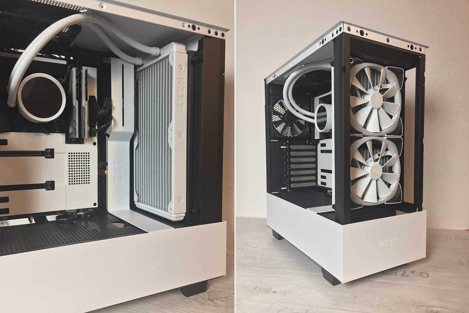 Test skříně NZXT H510 FLOW – s komponenty v bílém tónu