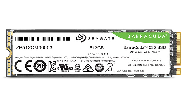 Zadní strana SSD Seagate BarraCudda 530