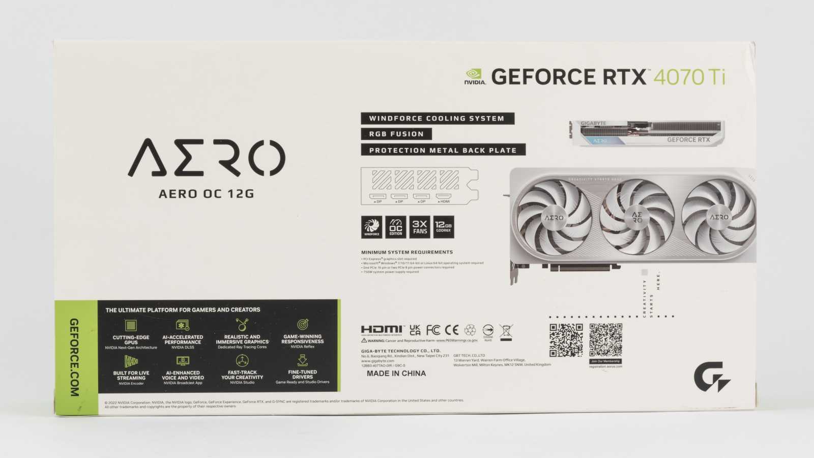 Bílé zjevení v testu: Gigabyte GeForce RTX 4070 Ti Aero OC 12G