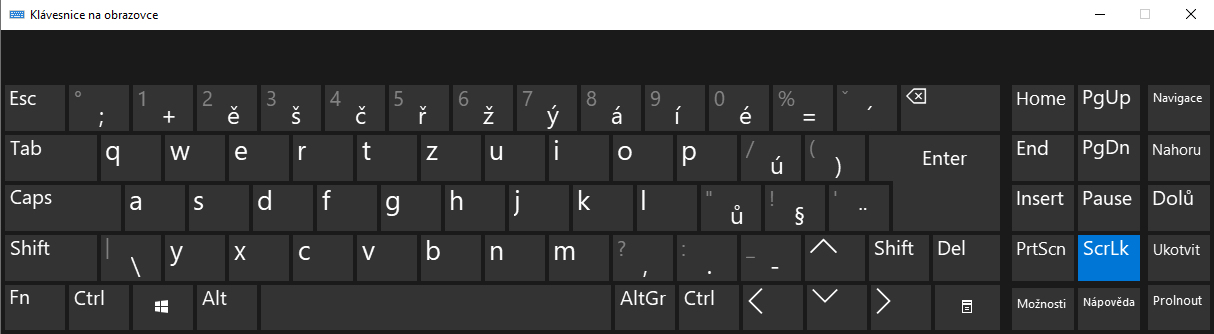 klávesnice na obrazovce 1