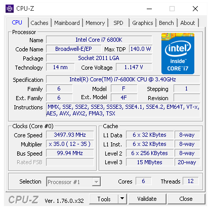 Intel Core i7-6800K: Nejlevnější Broadwell-E v testu