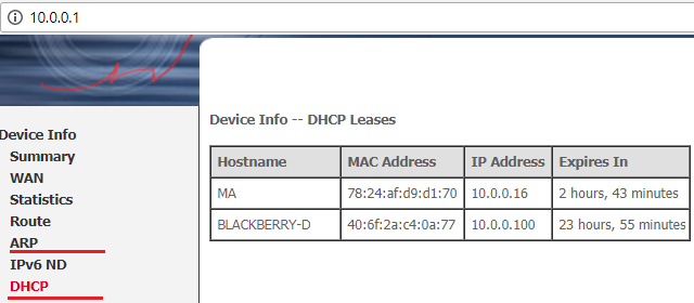 DHCP - seznam výpůjček