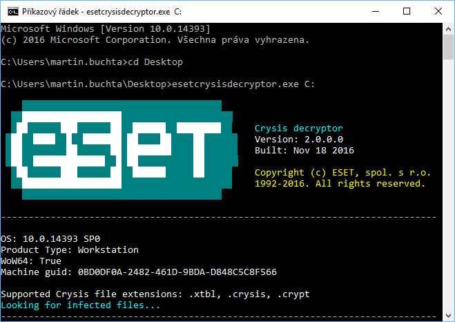 ESET nabízí ke stažení nástroj pro dešifrování ransomwaru Crysis