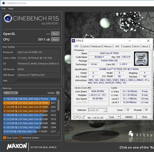 Intel Core i9-7920X: Dvanáct jader Skylake-X v testu