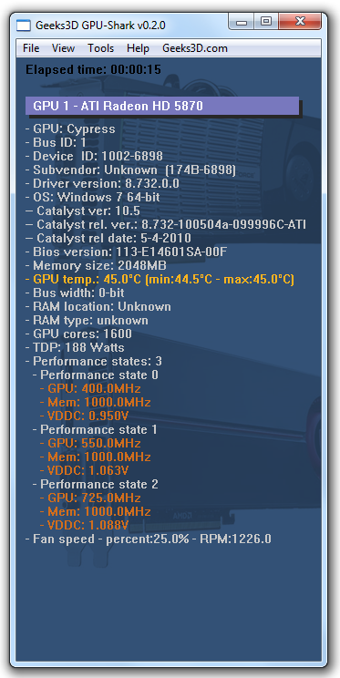 GPU-Shark 0.2.0 - informace o grafické kartě jako na dlani